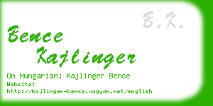 bence kajlinger business card